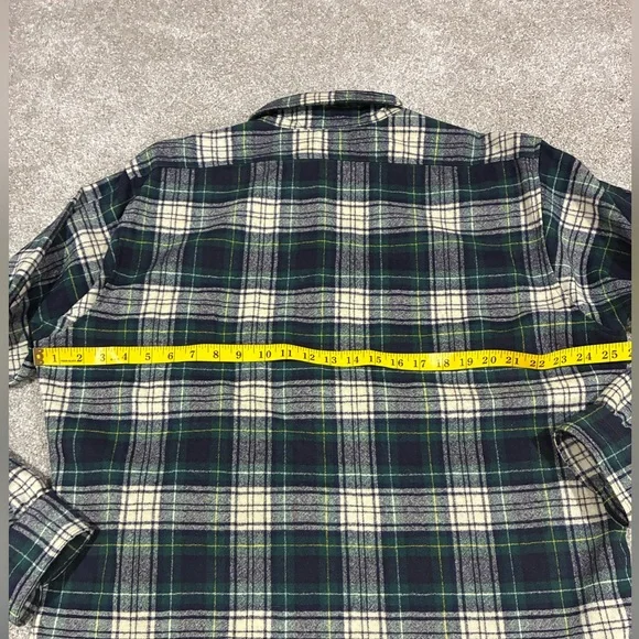 Pendleton vintage wool plaid shirt jacket XL green tartan USA made - Picture 6 of 7